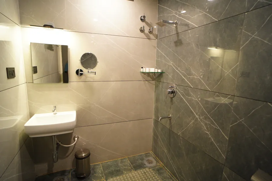 Bathroom with rain shower