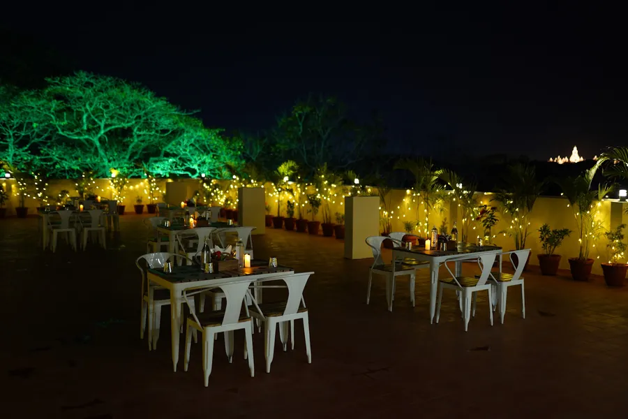 Terrace at night